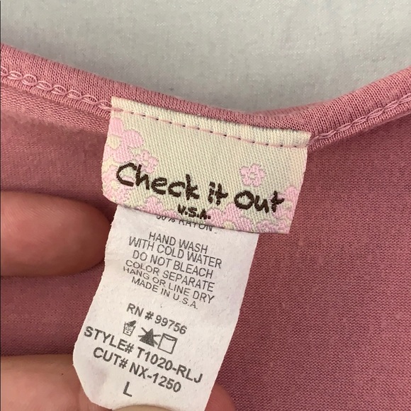 Check It Out Pink Lace Blouse With Cami Large - Picture 4 of 6